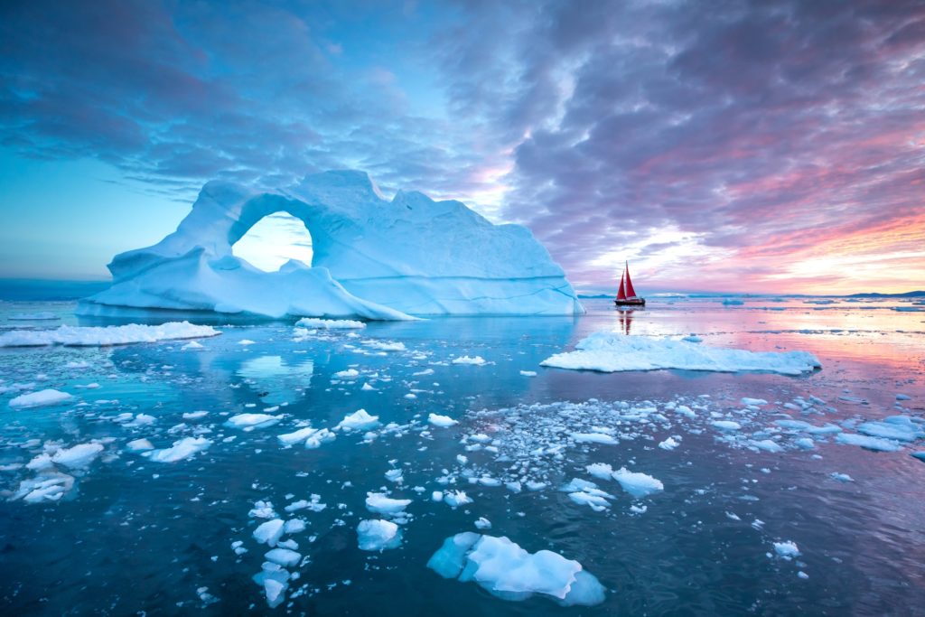 Groenland SFJ Nature Voilier Iceberg Glace Sunset Unesco S1209754822 xNOR