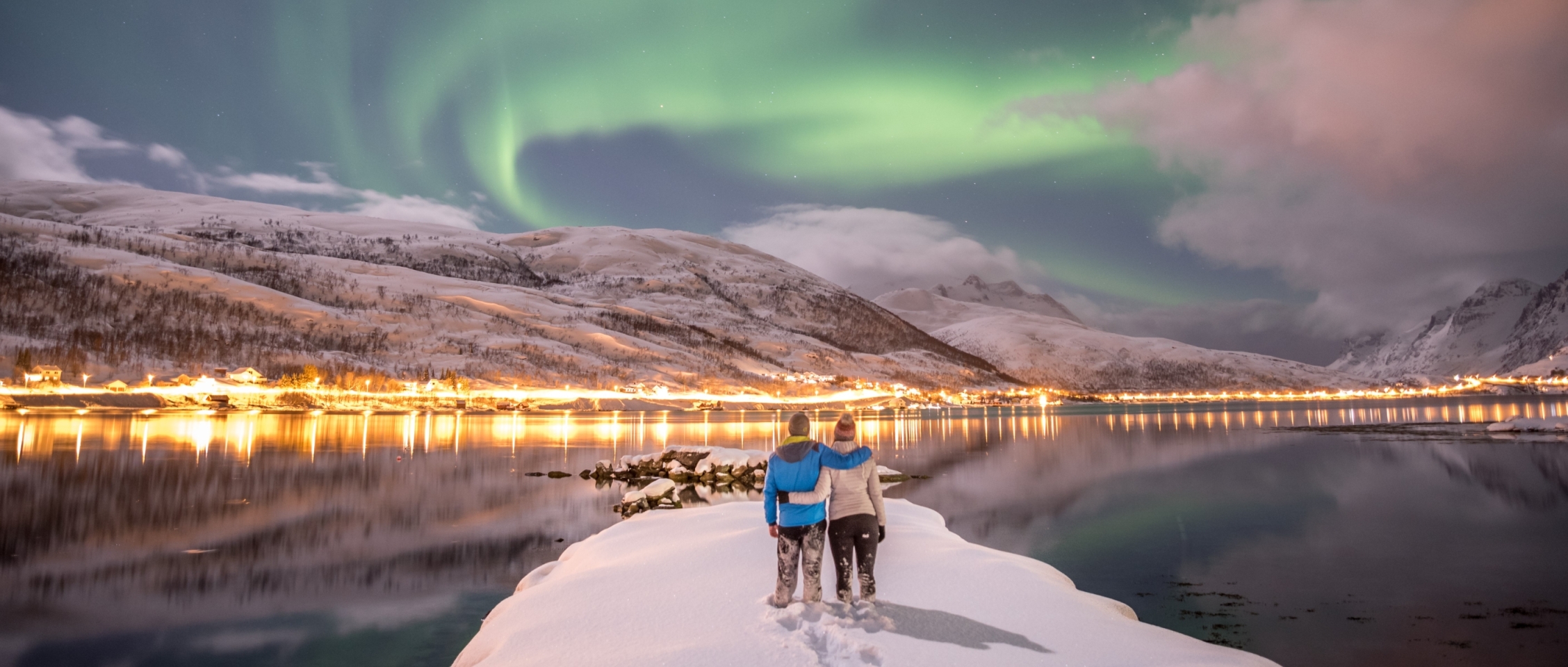 Romantic,Aurora,Borealis,In,Tromso,(norway)
