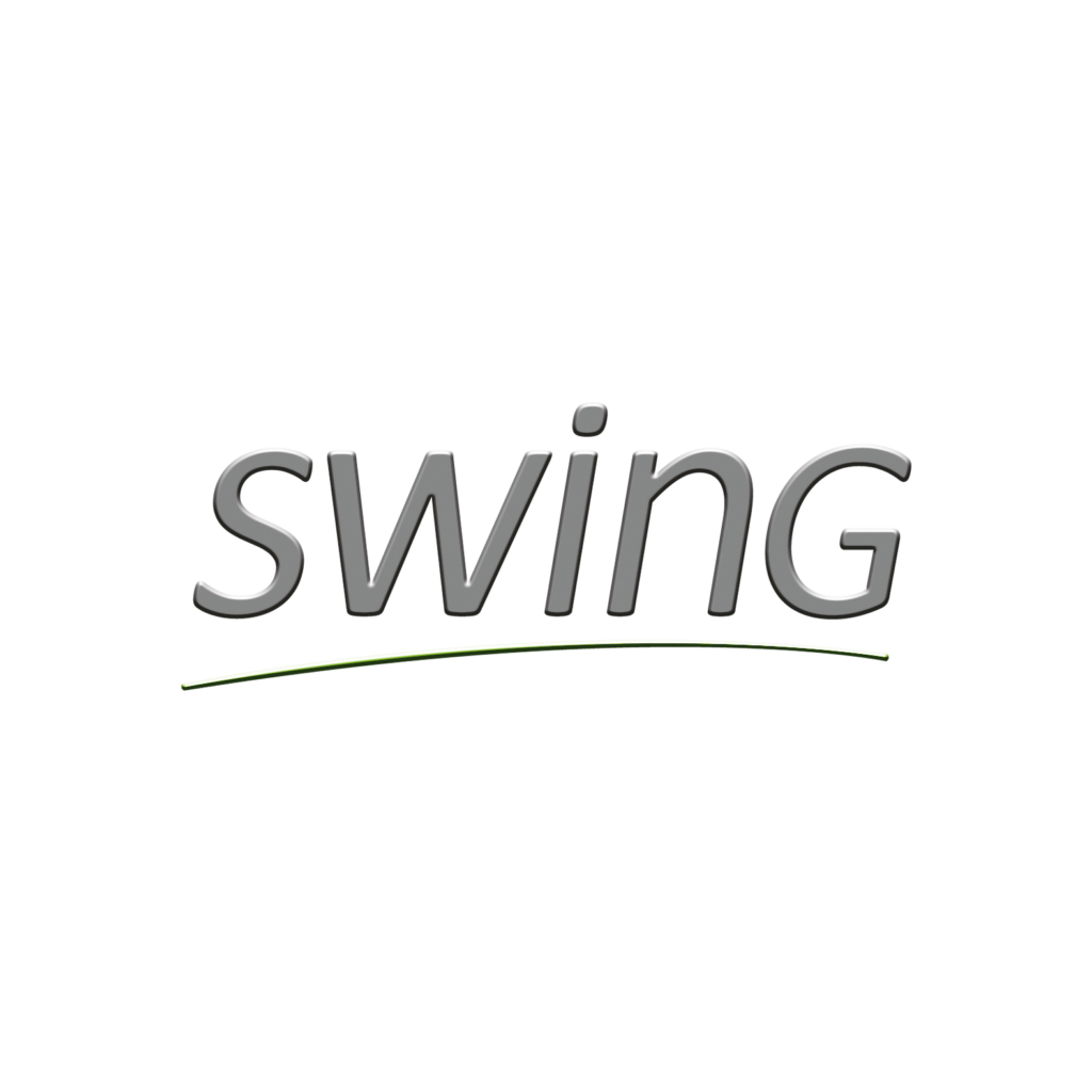 Metalized swing logo